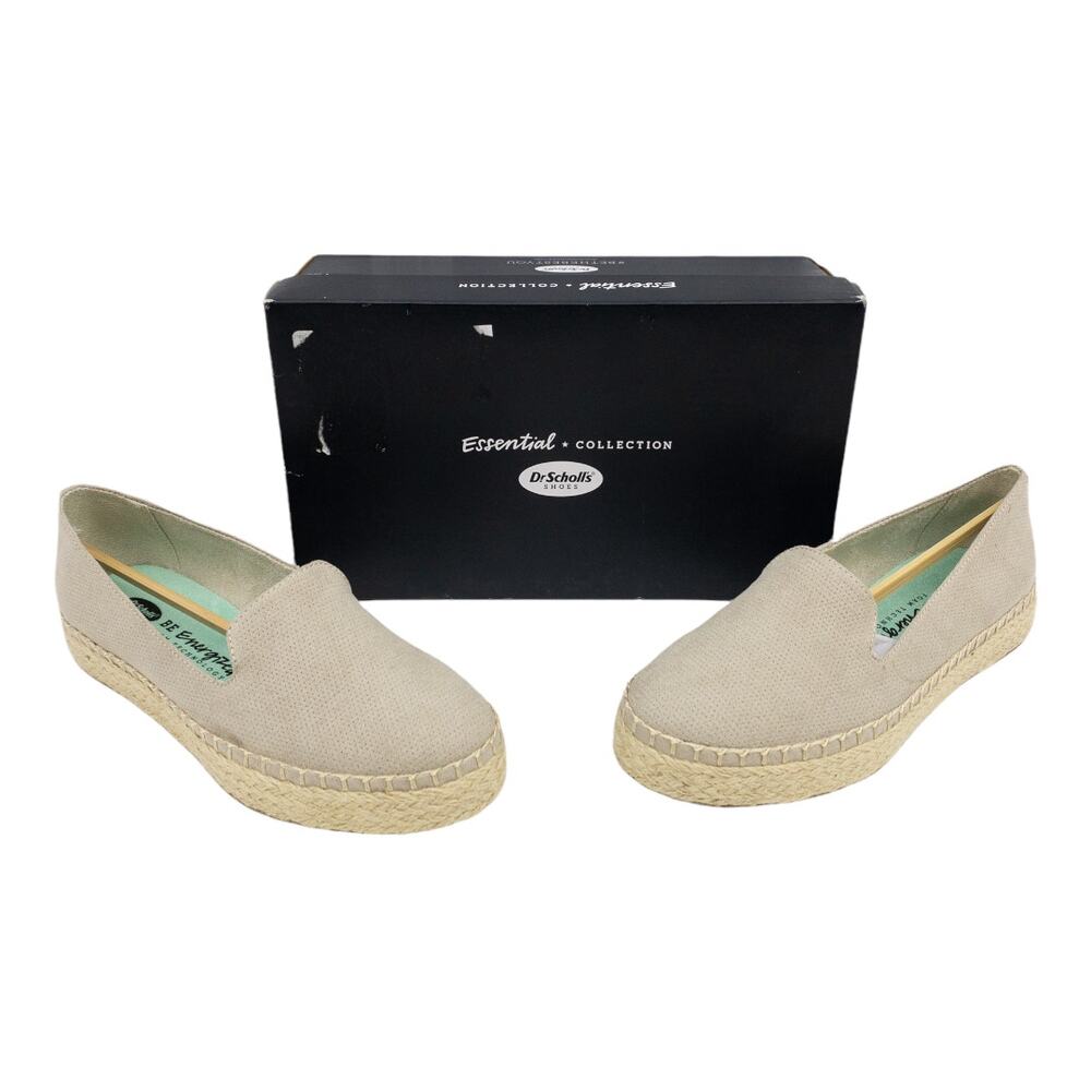 Dr. Scholl's Find Me Espadrille Flat Women's 7 Oyster Tan Slip-On Loafer NWB